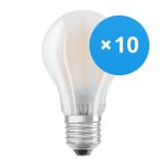 Multipack 10x Ledvance CLASSIC LED E27 Pear Filament Frosted 6.5W 806lm - 827 Extra Warm White | Replaces 60W