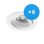 Multipack 6x Noxion Recessed Spot Vision MR16 Tiltable White | Cutout 69mm - GU10 Socket