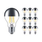 Multipack 10x Philips Classic LED Bulb E27 Pear Mirror 7.2W 650lm 650lm - 827 Extra Warm White | Dimmable - Replaces 60W