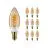 Multipack 10x Philips MASTER Value LED Candle E14 Vintage Filament Gold 2.5W 136lm - 927 Extra Warm White | Best Colour Rendering - Dimmable - Replaces 25W