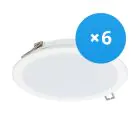 Multipack 6x Philips LED Downlight DN065B Metal White 19W 2000lm 110D - 830 Warm White | 225mm - Cutout 200mm - IP20